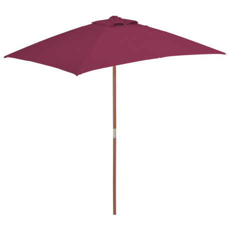 vidaXL Parasol met houten paal 150x200 cm bordeauxrood