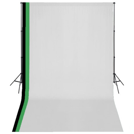 vidaXL Fotostudioset met 3 katoenen achtergronden en frame 3x5 m