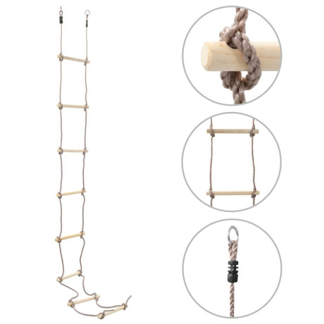 vidaXL Touwladder 290 cm hout