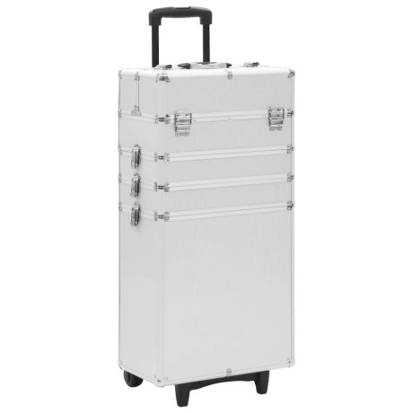 vidaXL Make-up trolley aluminium zilverkleurig