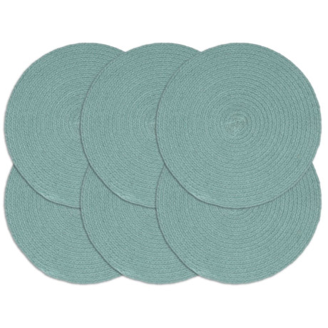 vidaXL Placemats 6 st rond 38 cm katoen effen groen