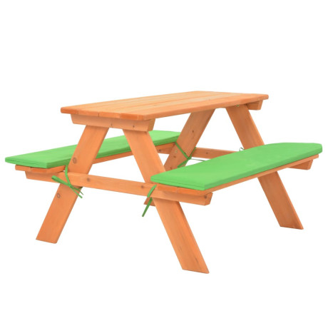 vidaXL Kinderpicknicktafel met banken 89x79x50 cm massief vurenhout