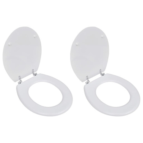 vidaXL Toiletbrillen met deksels 2 st MDF wit