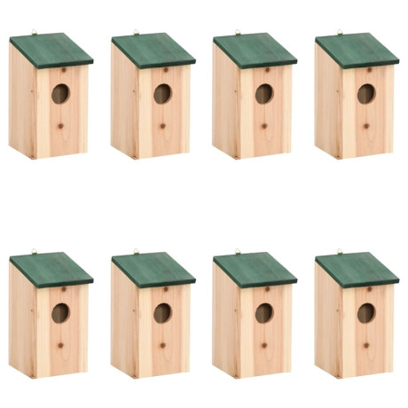 vidaXL Vogelhuisjes 8 st 12x12x22 cm hout