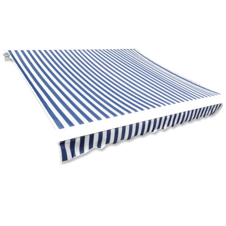 vidaXL Luifeldoek 4x3 m canvas blauw en wit