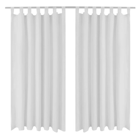 vidaXL Micro-Satijnen Gordijnen met Ringen 140 x 175 cm 2 stuks (Creme)