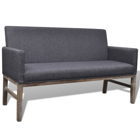 vidaXL Bank met gevoerde kussens stof rubberwood donkergrijs