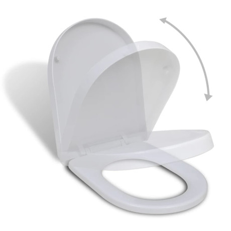 vidaXL Toiletbril soft-close vierkant wit