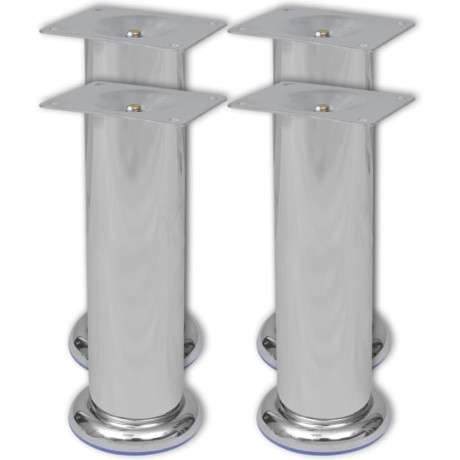 vidaXL Bankpoten rond chroom 180 mm 4 st