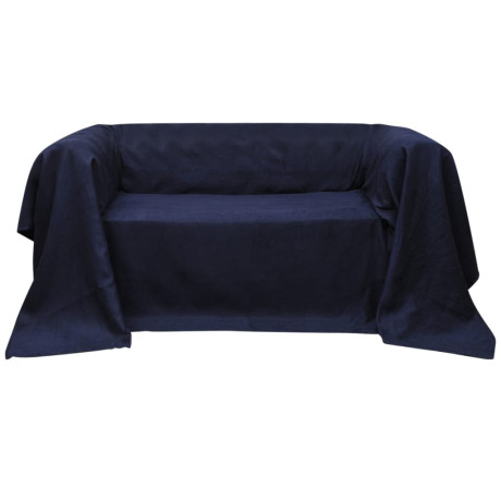 vidaXL Bankhoes microsuede marineblauw 270 x 350 cm