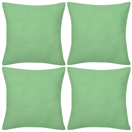 vidaXL Kussenhoezen katoen 40 x 40 cm appeltjesgroen 4 stuks