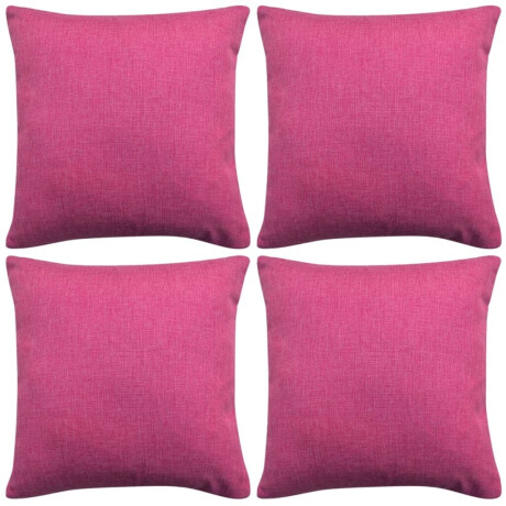 vidaXL Kussenhoezen 4 stuks linnen look roze 40x40 cm