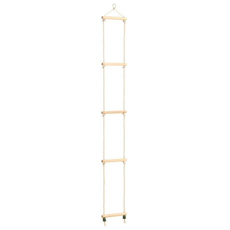 vidaXL Touwladder 30x168 cm massief hout en PE