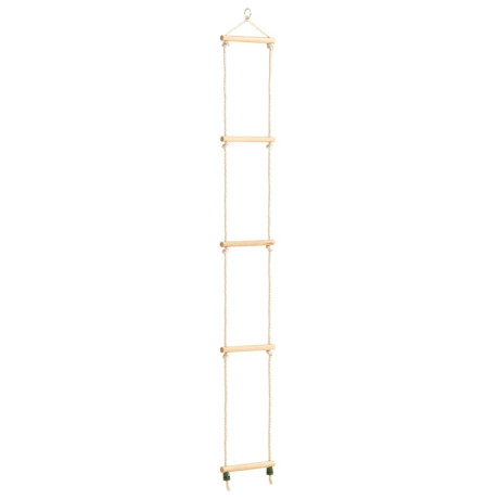 vidaXL Touwladder 30x168 cm massief hout en PE