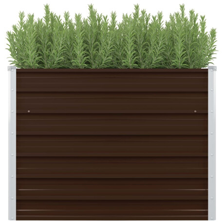 vidaXL Plantenbak verhoogd 100x100x77 cm gegalvaniseerd staal bruin