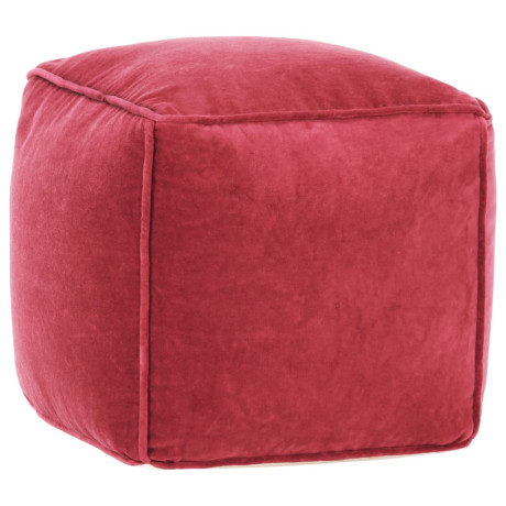 vidaXL Poef 40x40x40 cm katoenfluweel rood