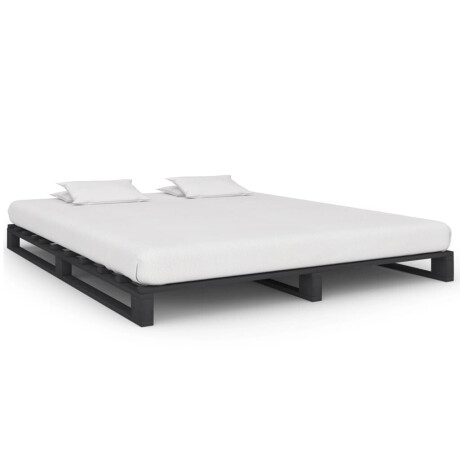 vidaXL Bedframe pallet massief grenenhout grijs 200x200 cm