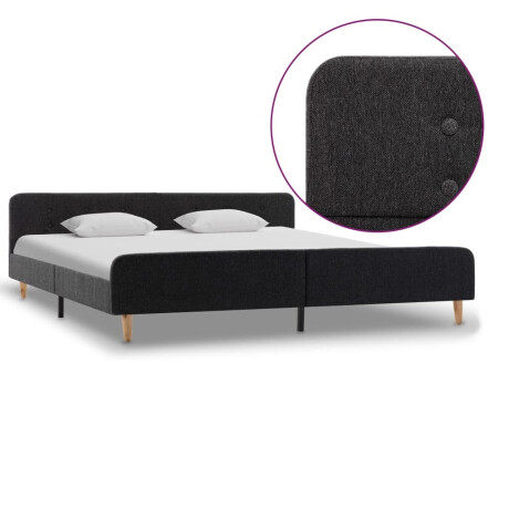 vidaXL Bedframe jute donkergrijs 180x200 cm