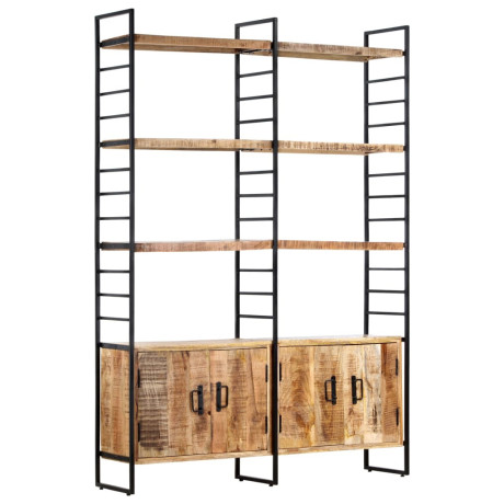 vidaXL Boekenkast met 4 schappen 124x30x180 cm ruw mangohout