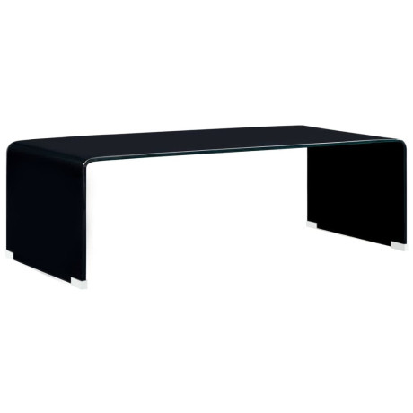 vidaXL Salontafel 98x45x31 cm gehard glas zwart