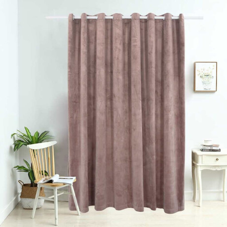 vidaXL Gordijn verduisterend met ringen 290x245 cm fluweel antiekroze