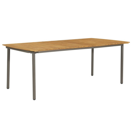 vidaXL Tuintafel 200x100x72 cm massief acaciahout en staal