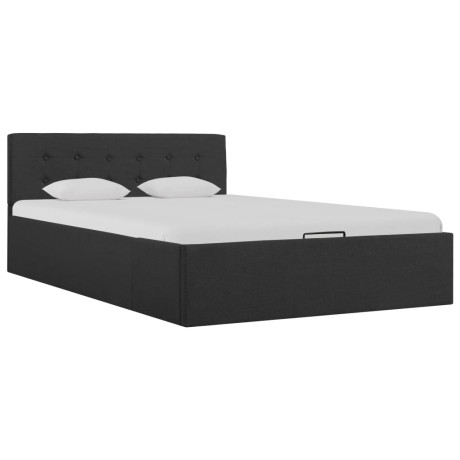 vidaXL Bedframe met hydraulische opslag stof donkergrijs 120x200 cm