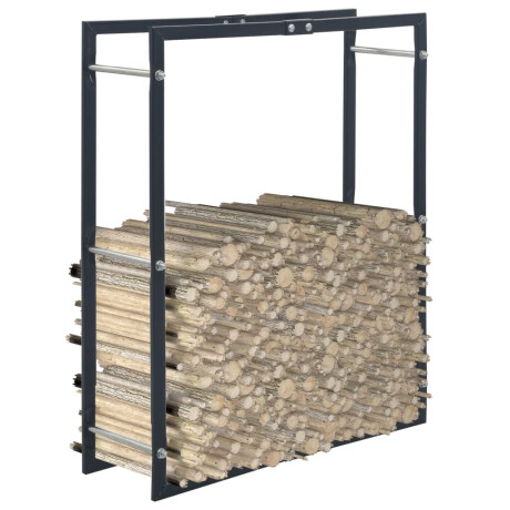 vidaXL Haardhoutrek 80x25x100 cm staal zwart