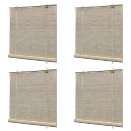vidaXL Rolgordijnen 4 st 120x160 cm bamboe natuurlijk