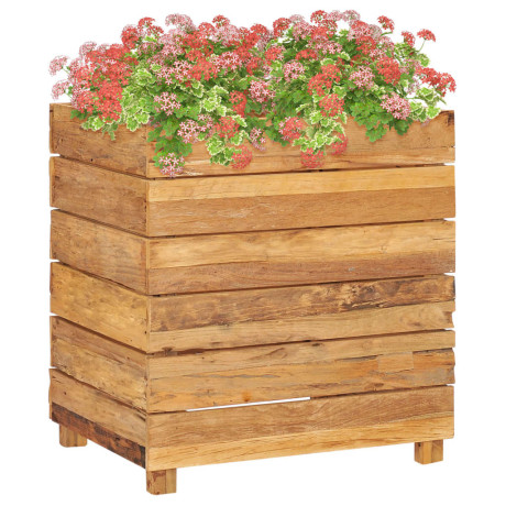 vidaXL Plantenbak verhoogd 50x40x55 cm massief teakhout en staal