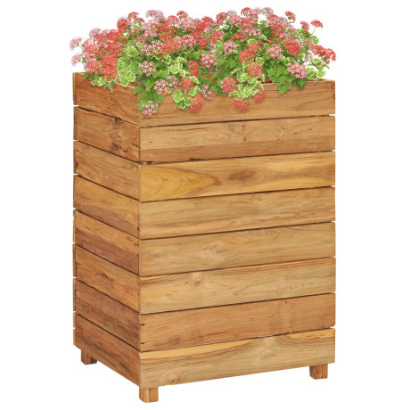 vidaXL Plantenbak verhoogd 50x40x72 cm massief teakhout en staal