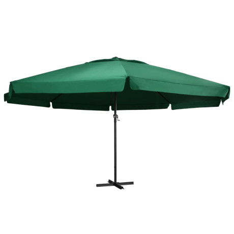 vidaXL Parasol met aluminium paal 600 cm groen