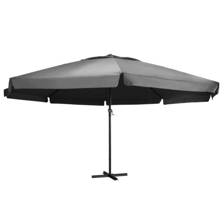 vidaXL Parasol met aluminium paal 600 cm antraciet