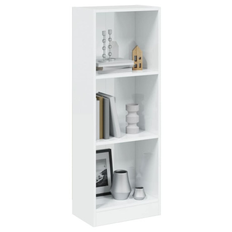 vidaXL Boekenkast met 3 schappen 40x24x109 cm hout hoogglans wit