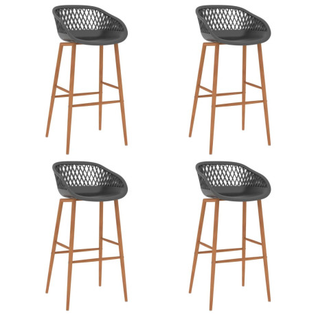 vidaXL Barstoelen 4 st grijs