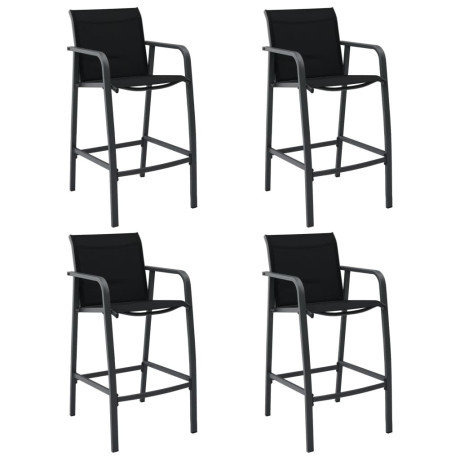 vidaXL Tuinbarstoelen 4 st textileen zwart