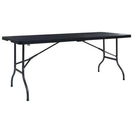 vidaXL Tuintafel inklapbaar 180x75x72 cm HDPE en kunstrattan zwart