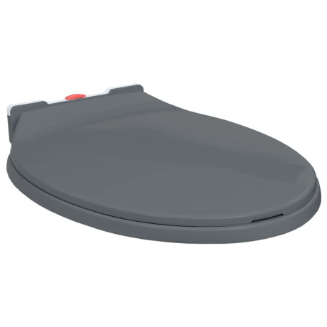 vidaXL Toiletbril soft-close en quick-release ovaal grijs