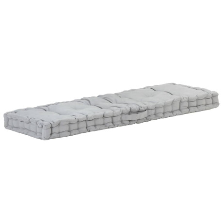 vidaXL Palletvloerkussen 120x40x7 cm katoen grijs