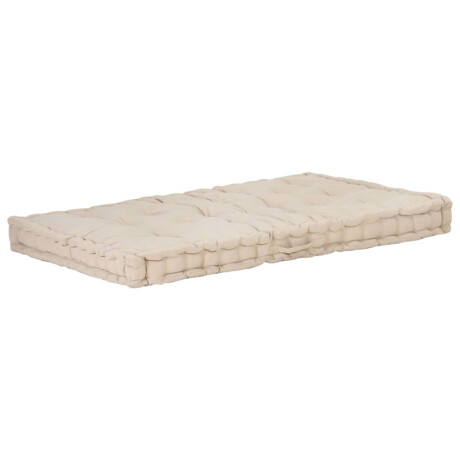 vidaXL Palletvloerkussen 120x80x10 cm katoen beige