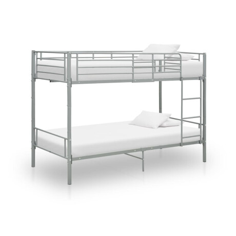 vidaXL Stapelbed metaal grijs 90x200 cm