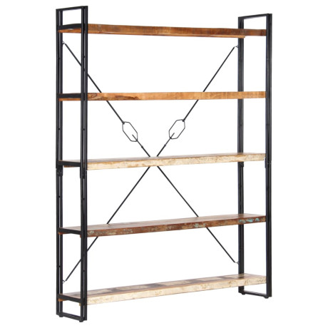 vidaXL Boekenkast met 5 schappen 140x30x180 cm massief gerecycled hout