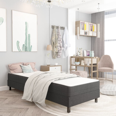 vidaXL Boxspringframe stof grijs 90x200 cm