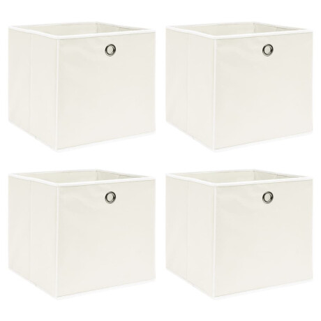 vidaXL Opbergboxen 4 st 32x32x32 cm stof wit