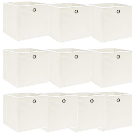 vidaXL Opbergboxen 10 st 32x32x32 cm stof wit
