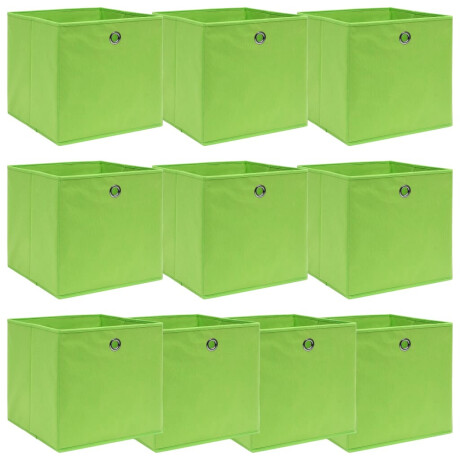 vidaXL Opbergboxen 10 st 32x32x32 cm stof groen