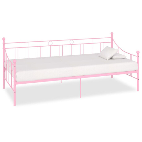 vidaXL Slaapbank metaal roze 90x200 cm