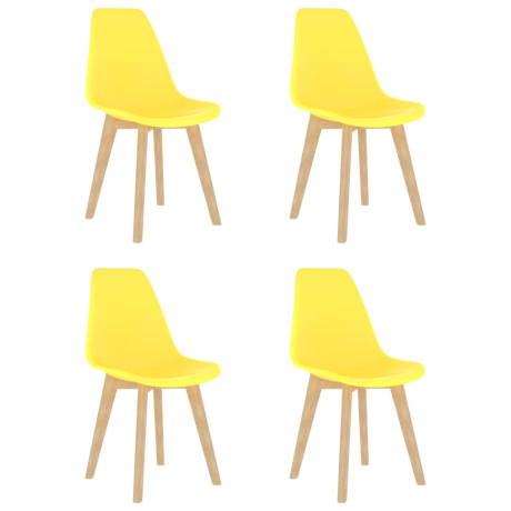 vidaXL Eetkamerstoelen 4 st kunststof geel
