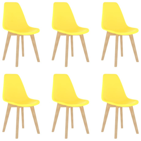 vidaXL Eetkamerstoelen 6 st kunststof geel