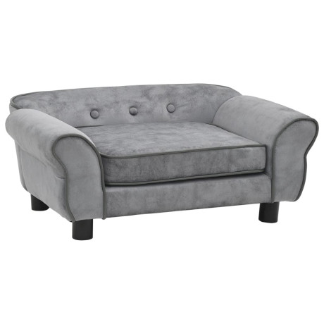 vidaXL Hondenbank 72x45x30 cm pluche grijs